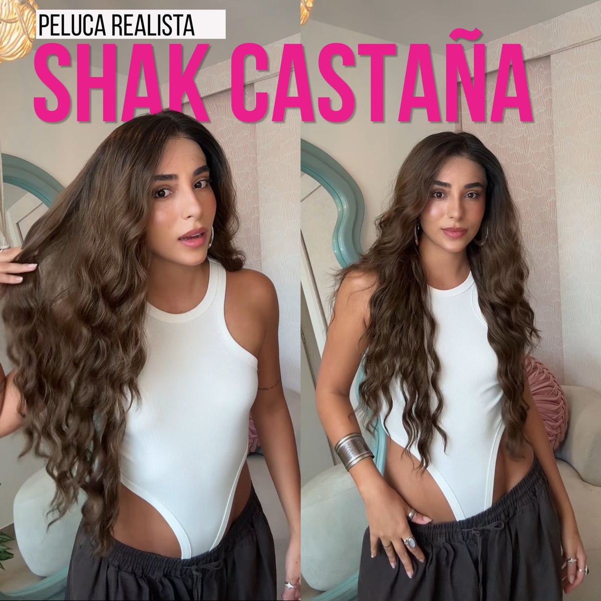 Peluca Realista Shak castaña