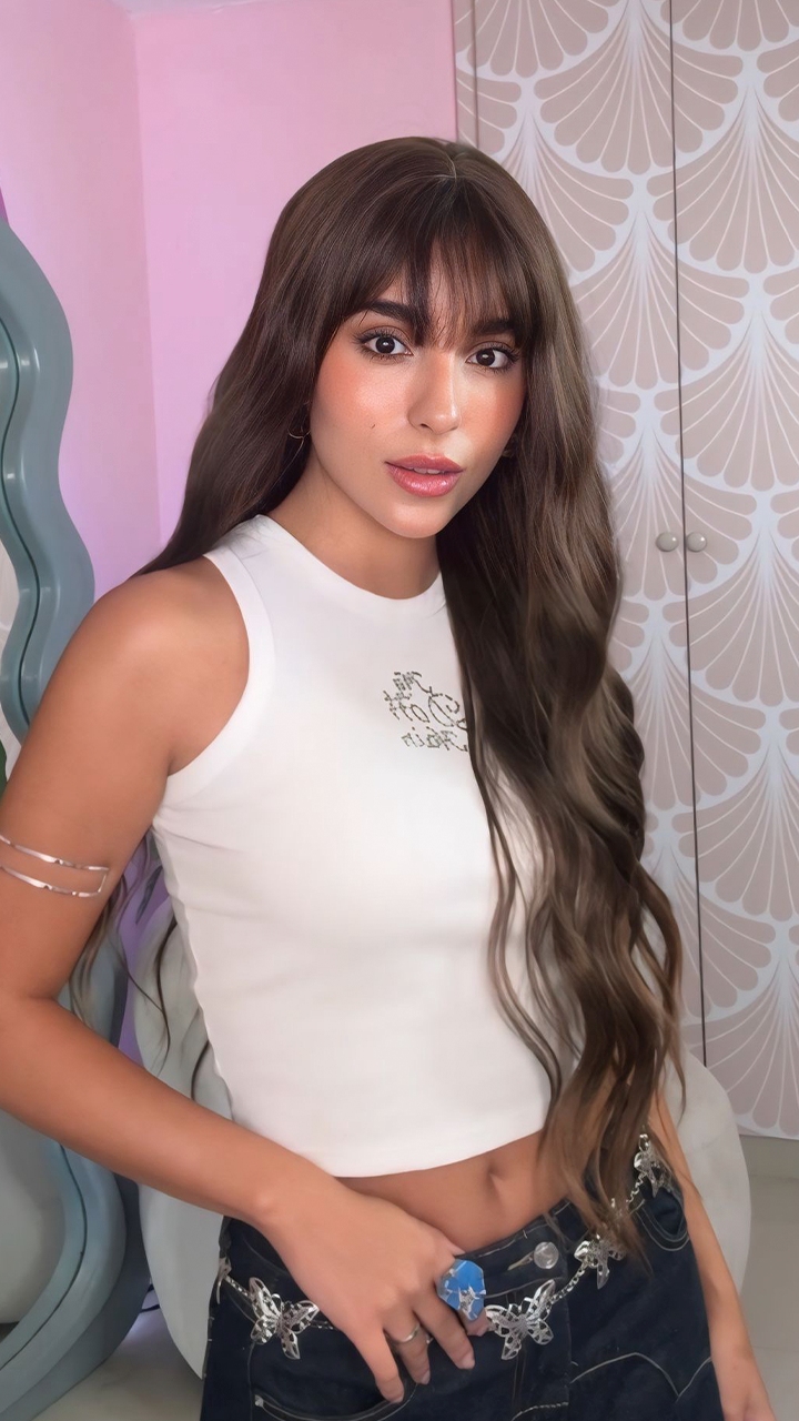 Peluca de Capul, X-Long Onda Natural, Base Castaño Oscuro Balayage Castaño Claro