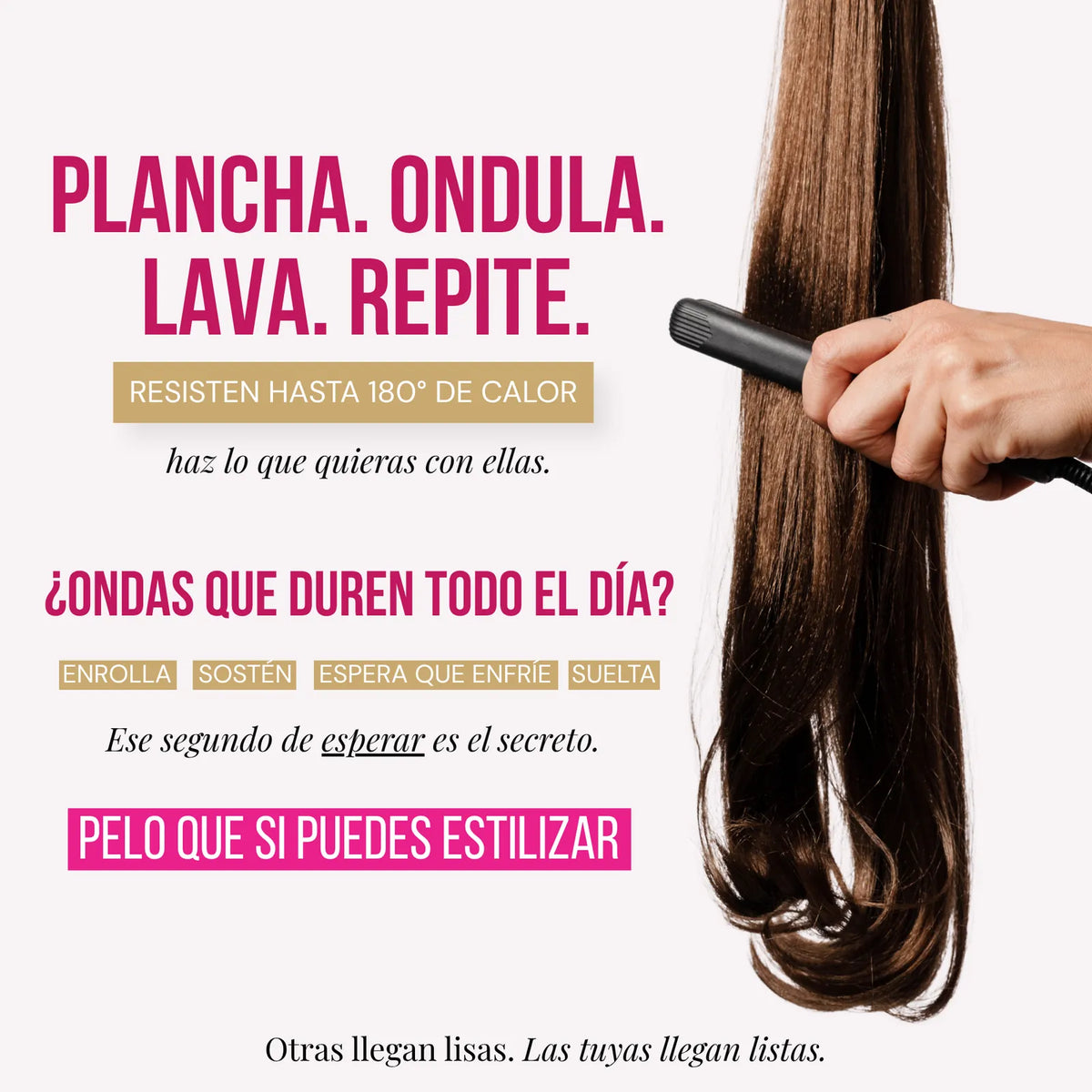 Cómo cuidar las extensiones Malibú 22" de MyDollHair — resisten plancha y ondula hasta 180°